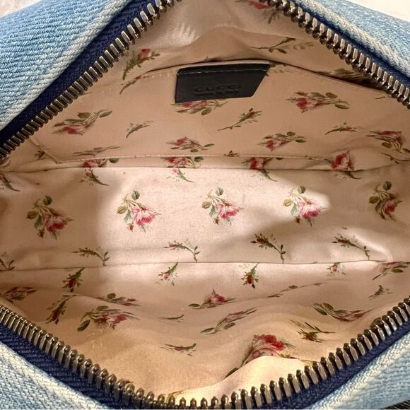 GUCCI
Denim Matelasse Embroidered Small GG Marmont Chain Shoulder Bag Blue - Picture 8 of 12